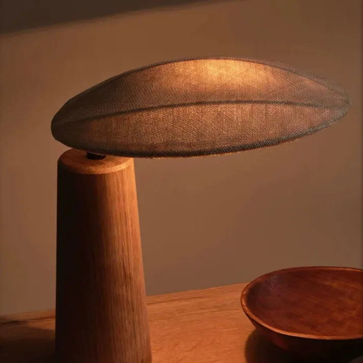 Wabi-sabi bordslampa trä