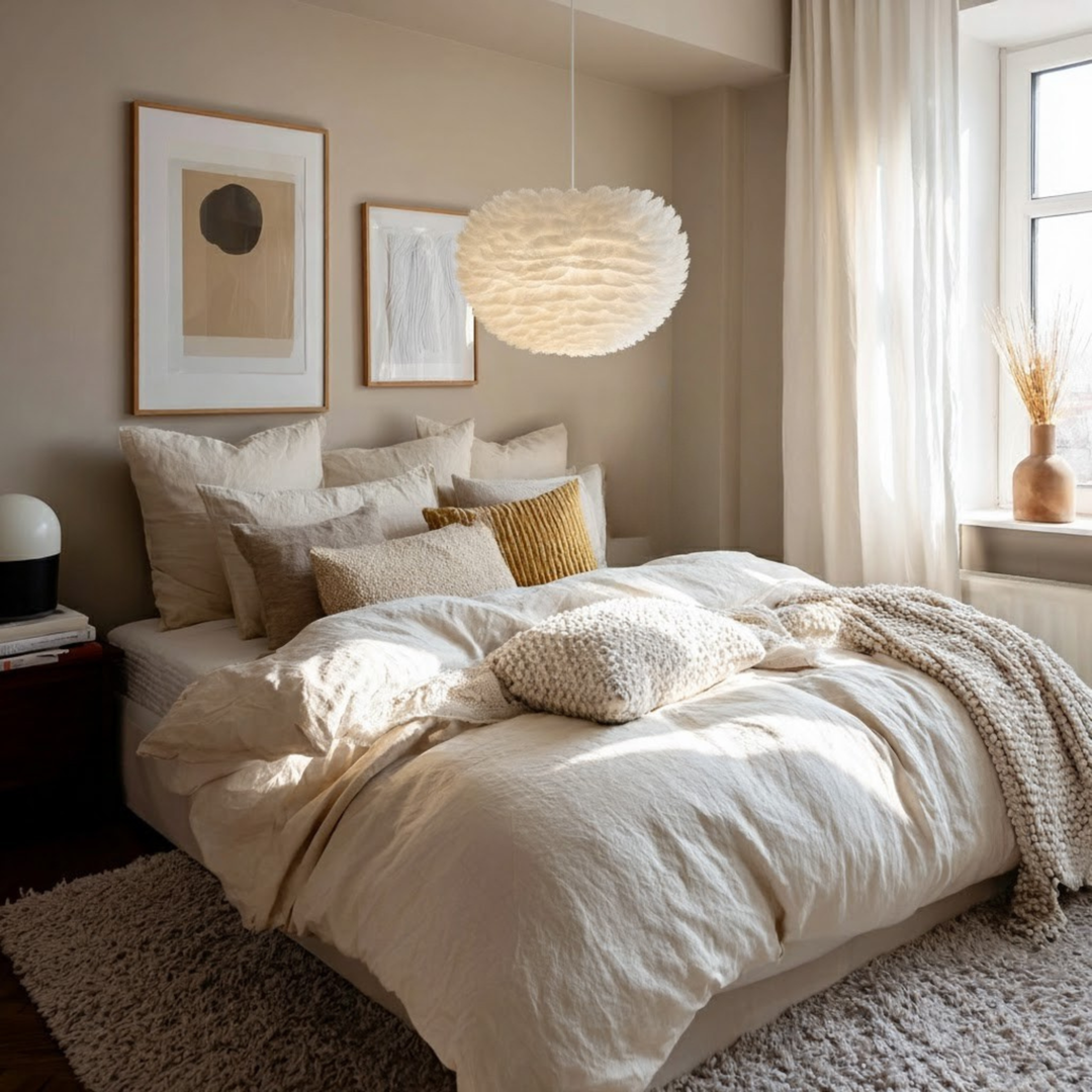 Taklampa Goosy - Fjäderlampa Vit