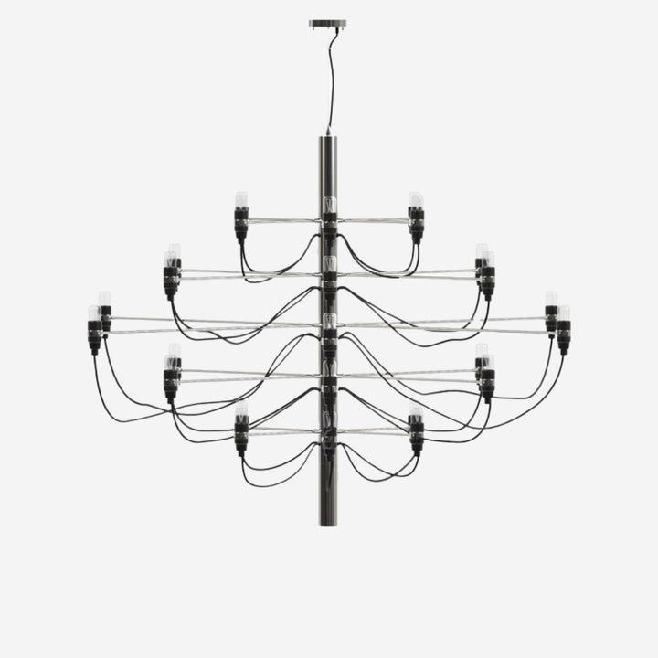 Elegant ljuskrona krom, 30 lampor - Modern takkrona Ø88 cm
