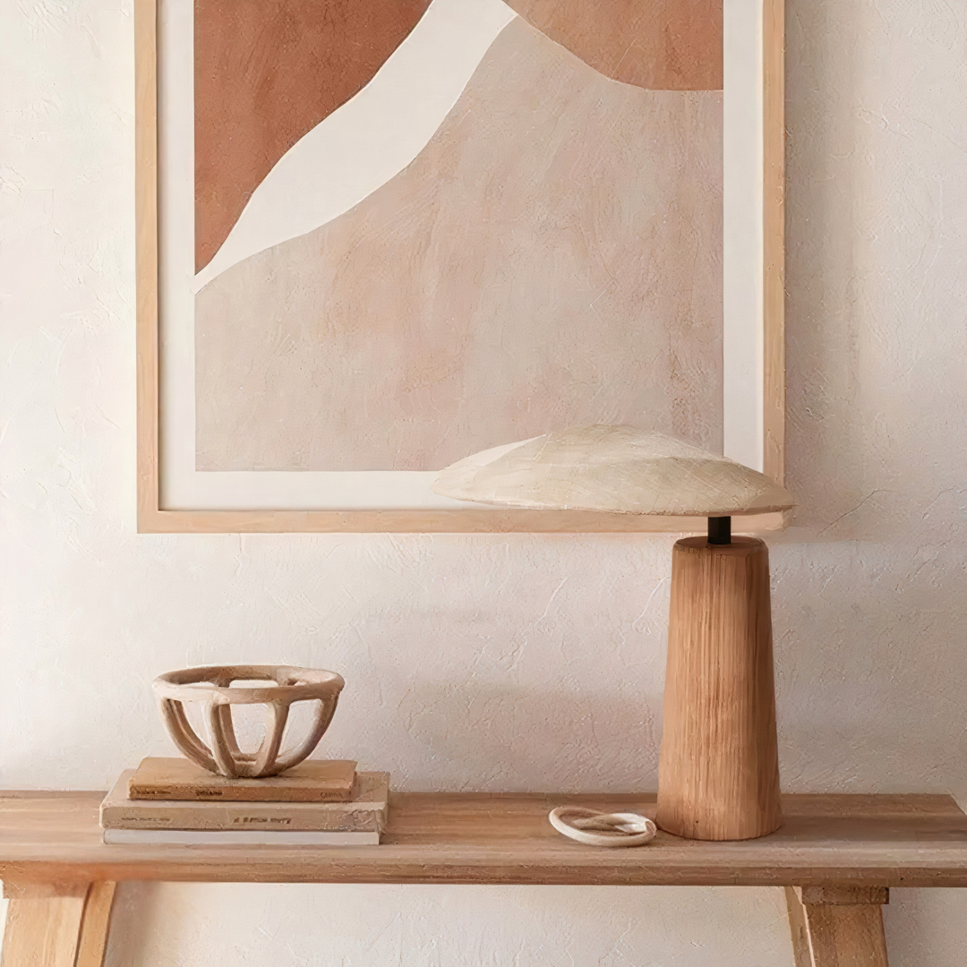 Wabi-sabi bordslampa trä