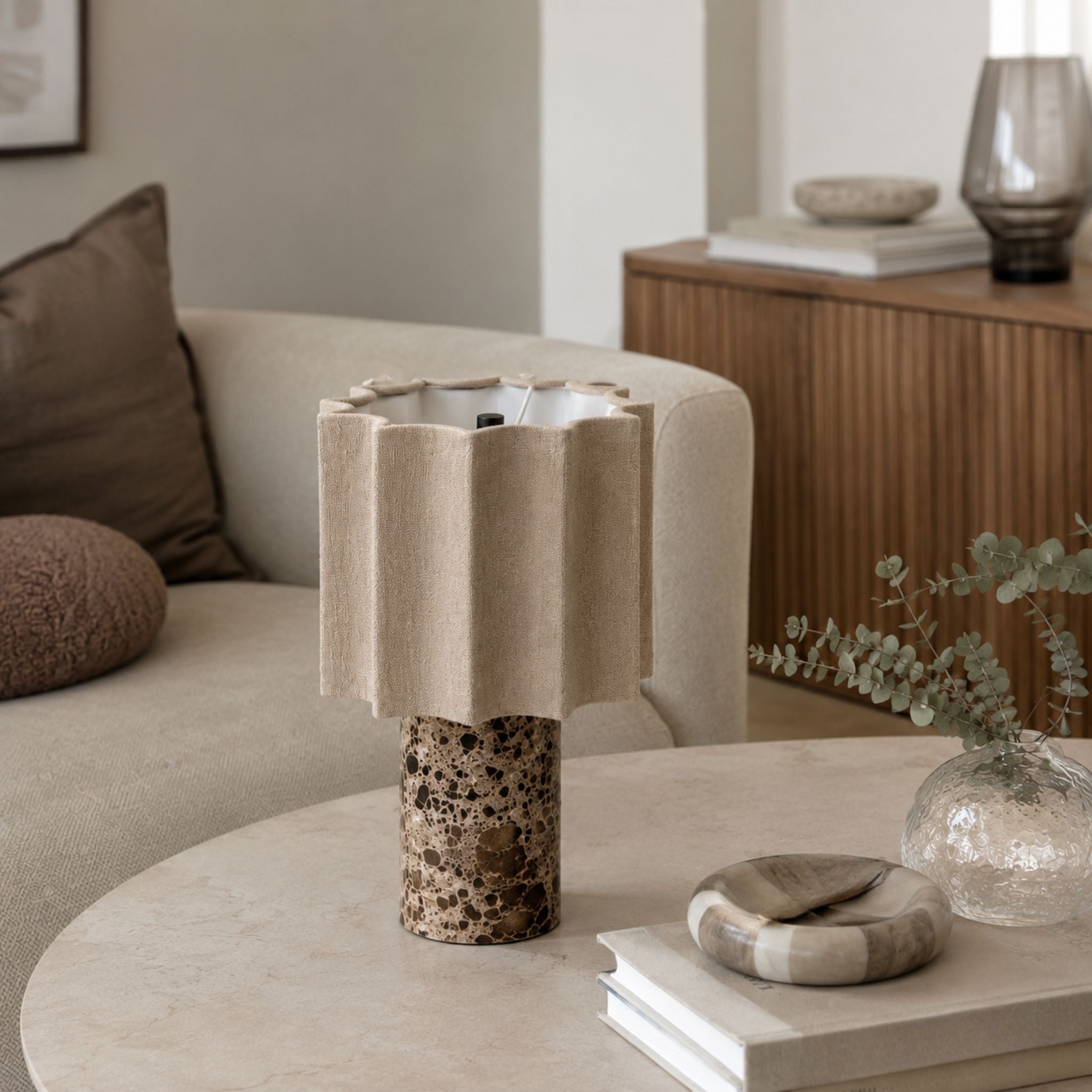 Monolit portabel bordslampa, Breccia 25 cm - Trådlös & uppladdningsbar