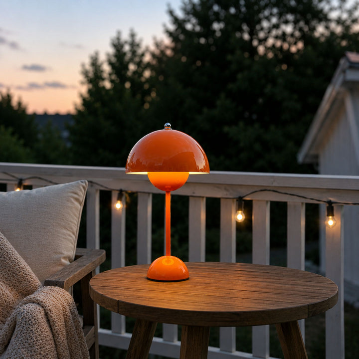 Flowerbud portabel bordslampa, Orange 30 cm - Trådlös & uppladdningsbar