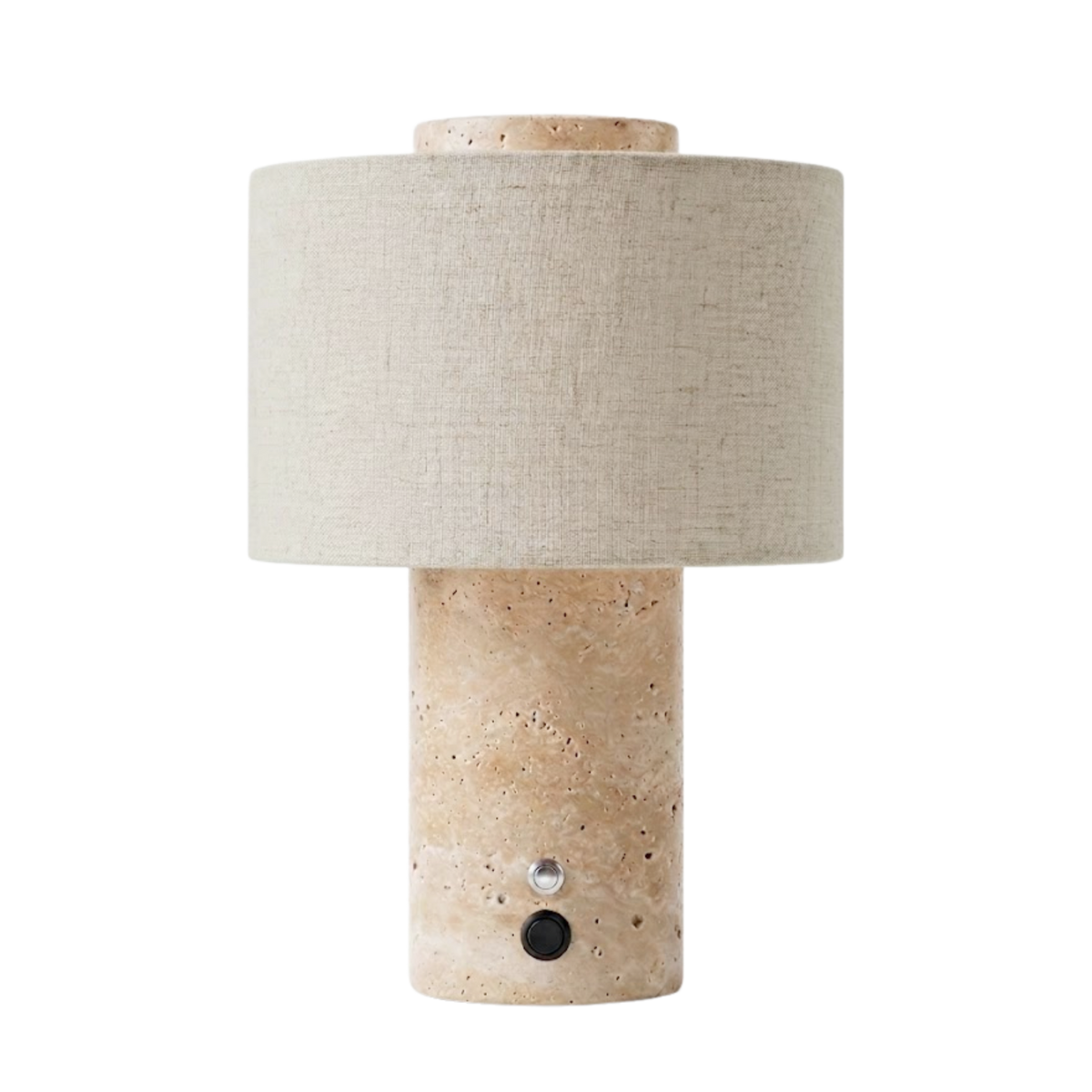 Monolit portabel bordslampa, Travertine 25 cm - Trådlös & uppladdningsbar