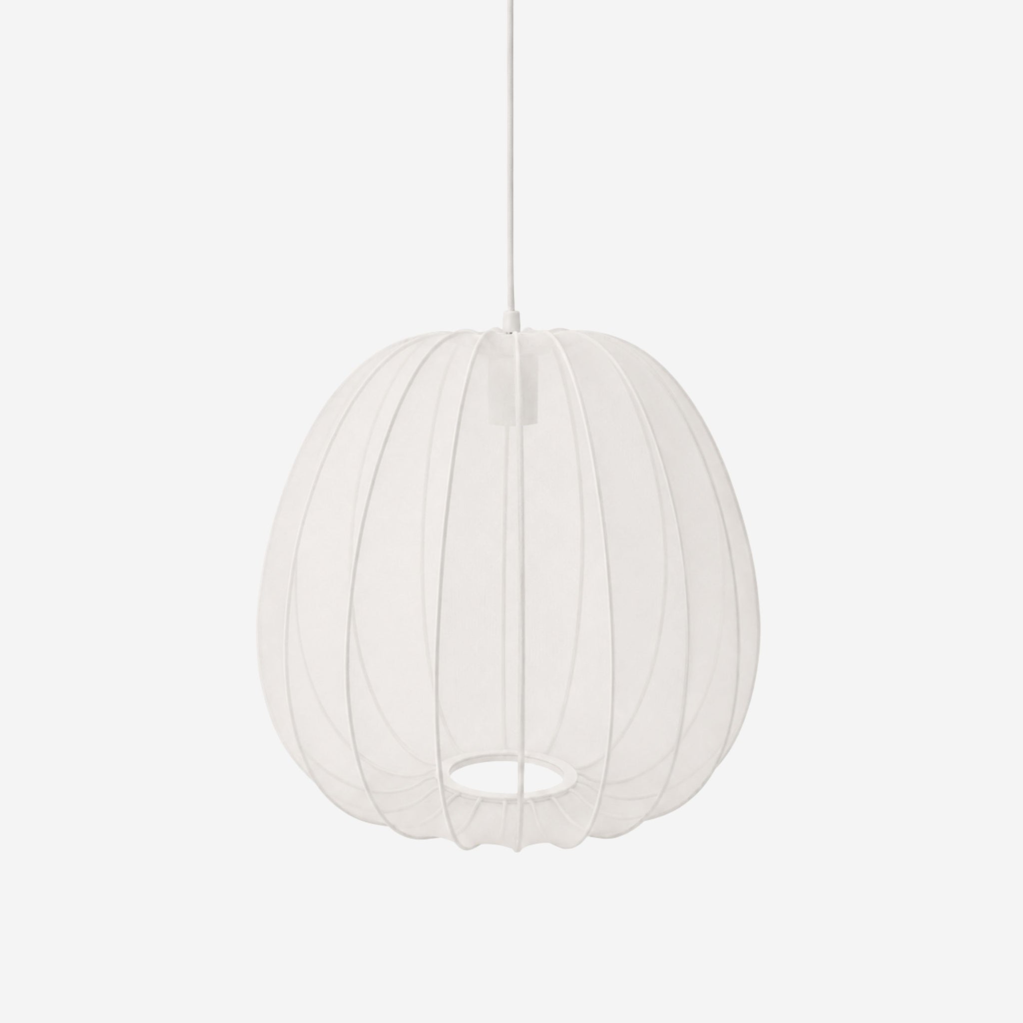 Vit Sfera Tonda taklampa med luftig lampskärm i polyestermesh