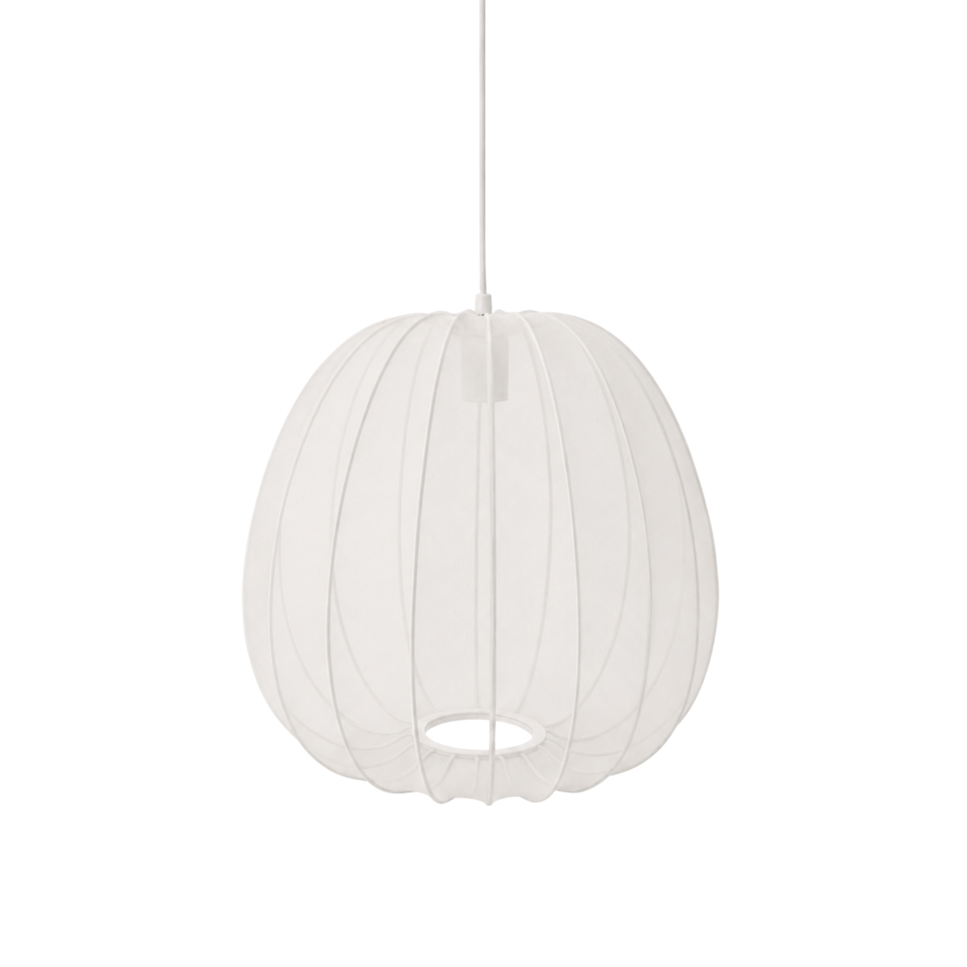 Vit Sfera Tonda taklampa med luftig lampskärm i polyestermesh