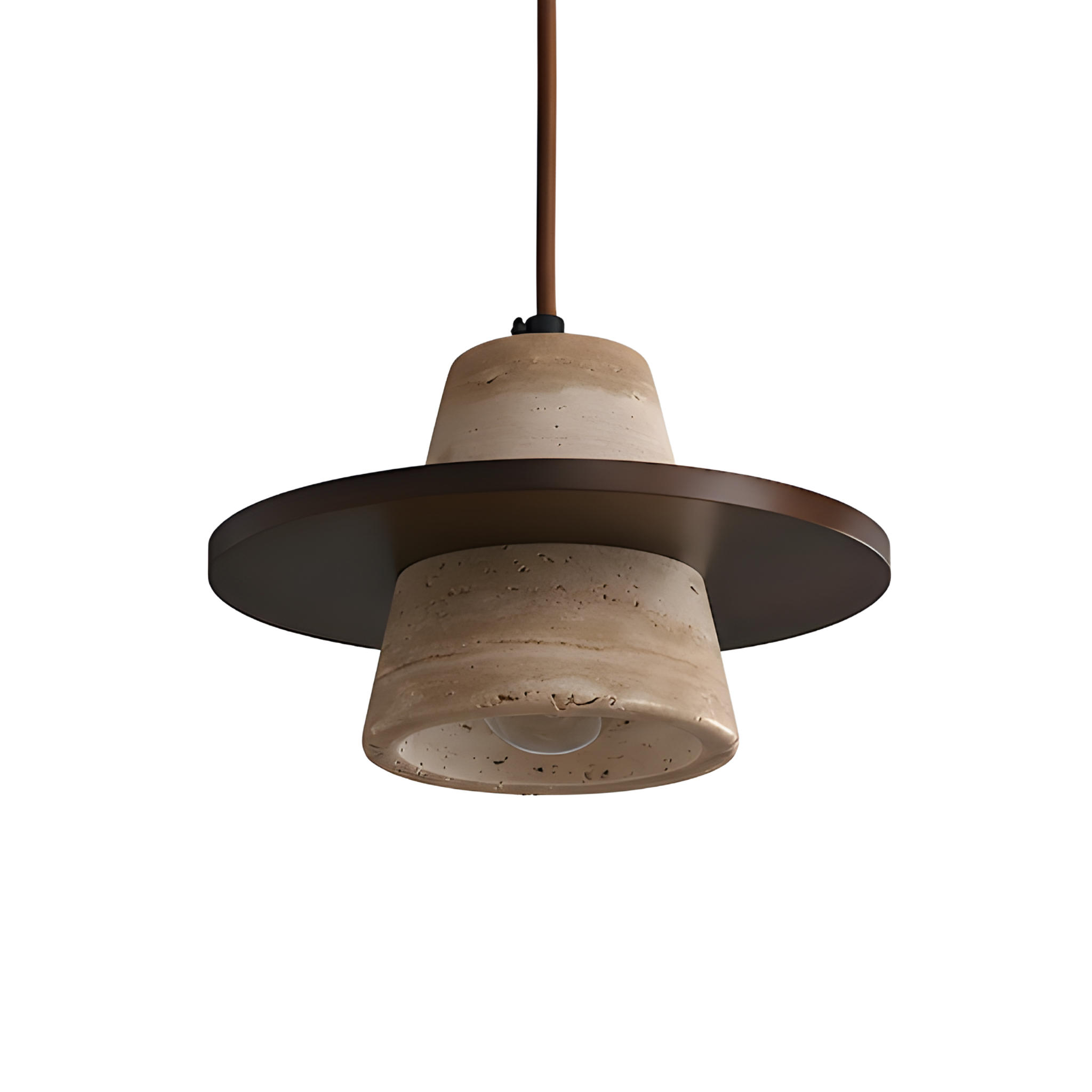 Taklampa Saturn - Wabi Sabi Pendellampa - Travertine