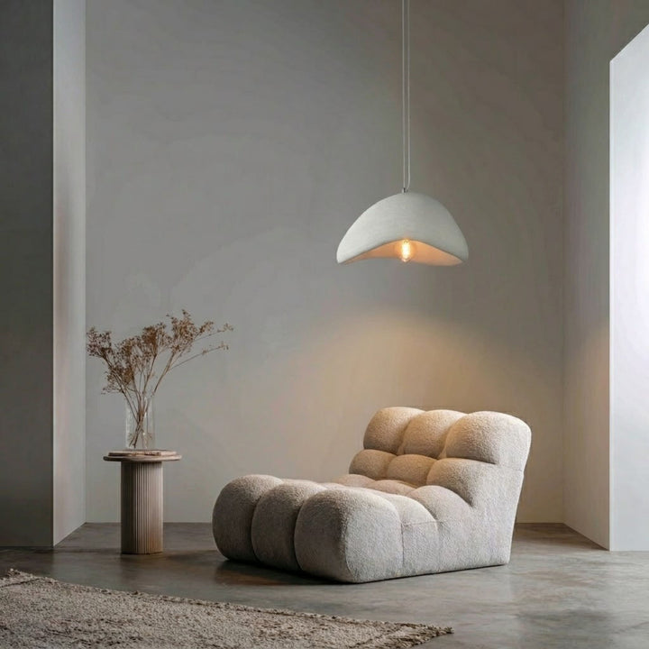 Wabi Sabi Wave taklampa, Vit pendellampa i japandi design