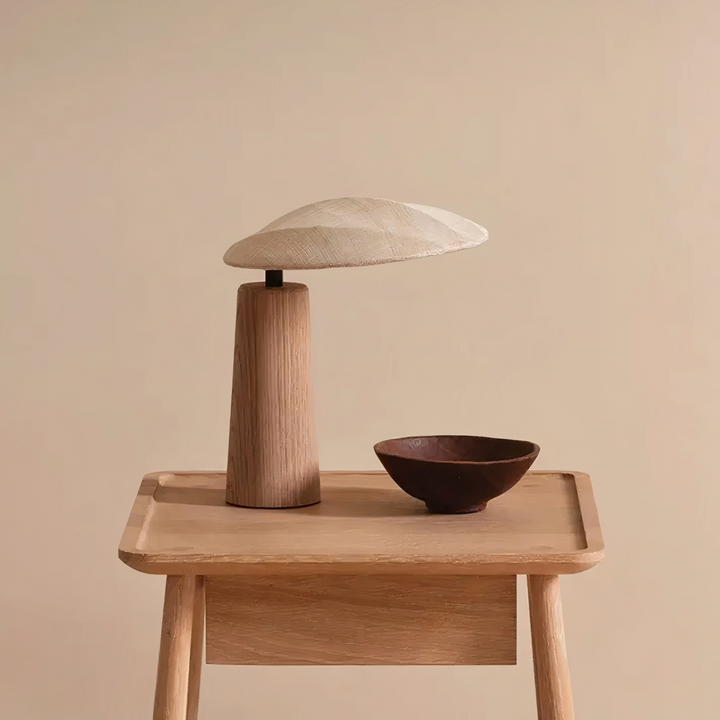 Wabi-sabi bordslampa trä