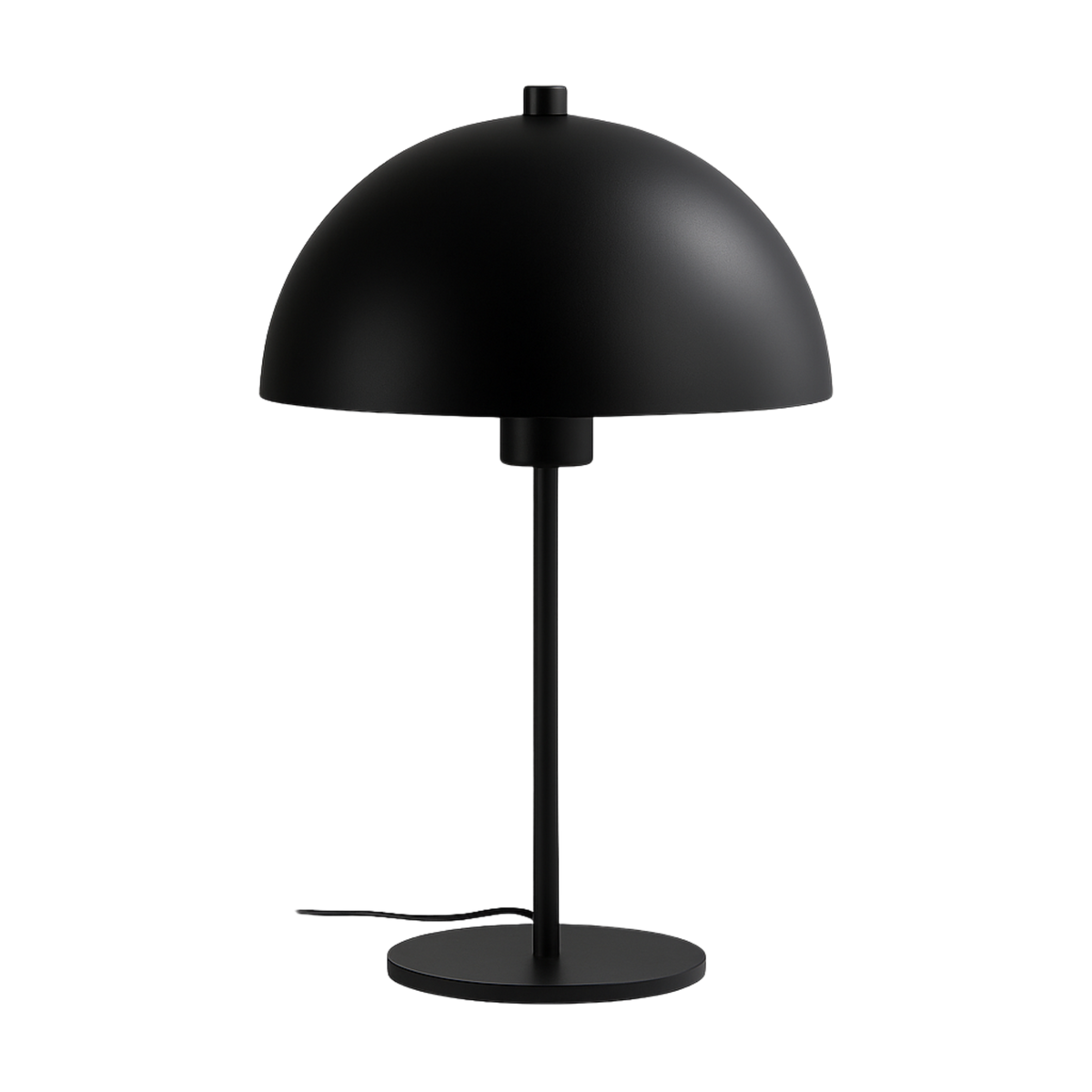 Bordslampa Eclipse i svart metall med rund skärm och minimalistisk skandinavisk design