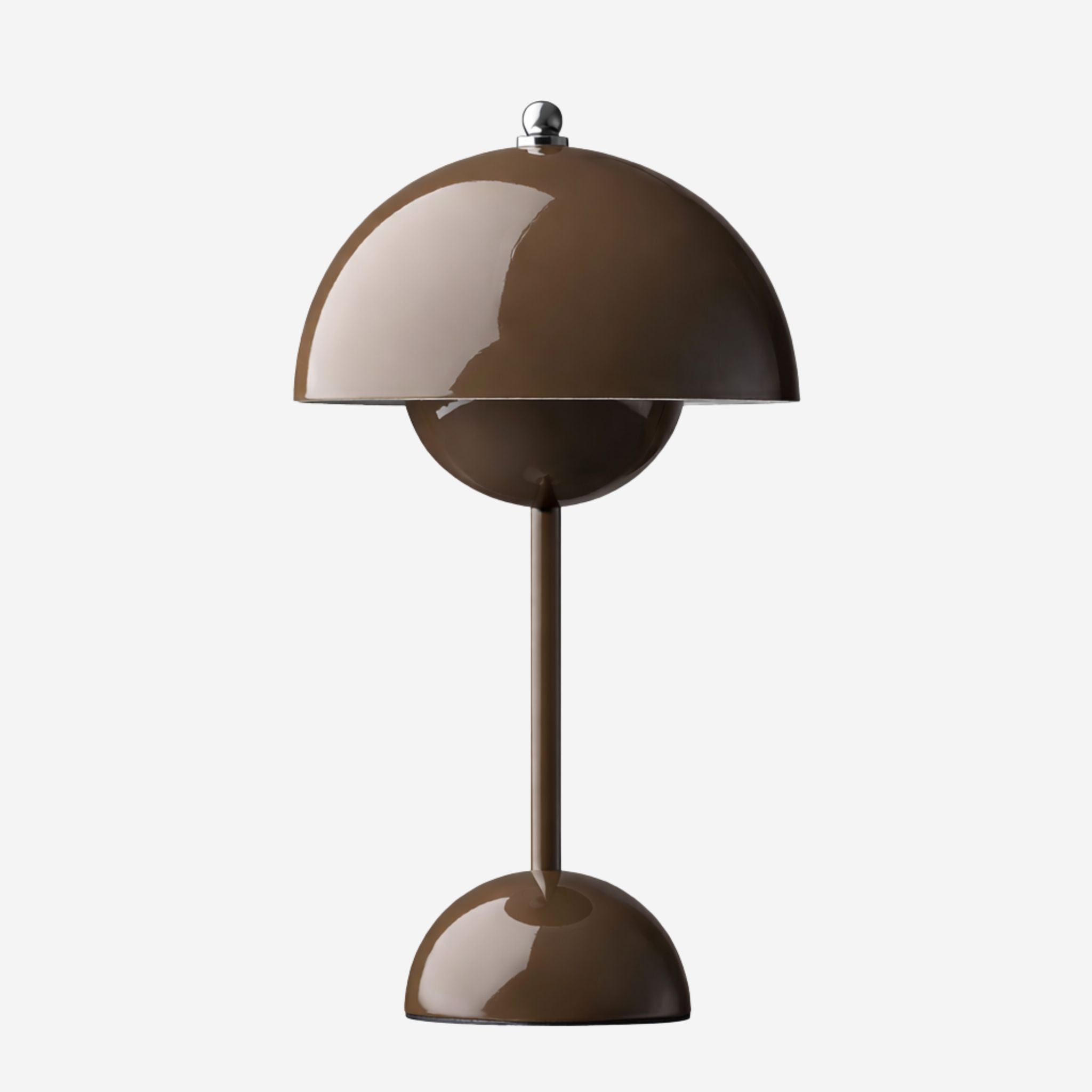 Portabel bordslampa Flowerbud i brun med rund skärm och tidlös design - trendig accessoar i heminredning 