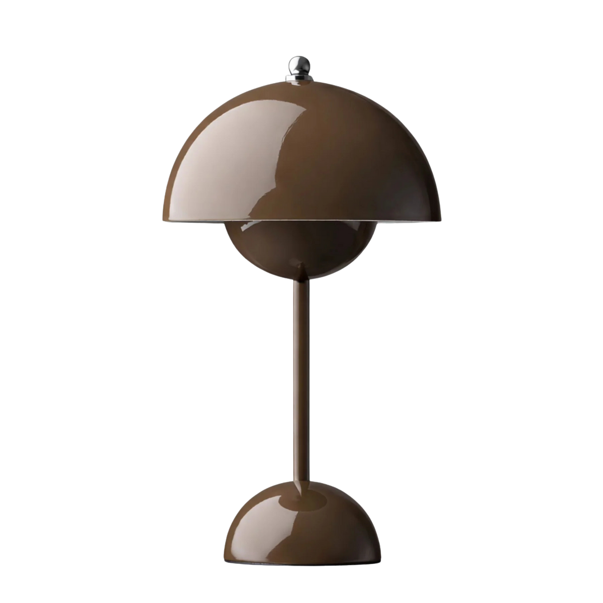 Portabel bordslampa Flowerbud i brun med rund skärm och tidlös design trendig accessoar i heminredning 