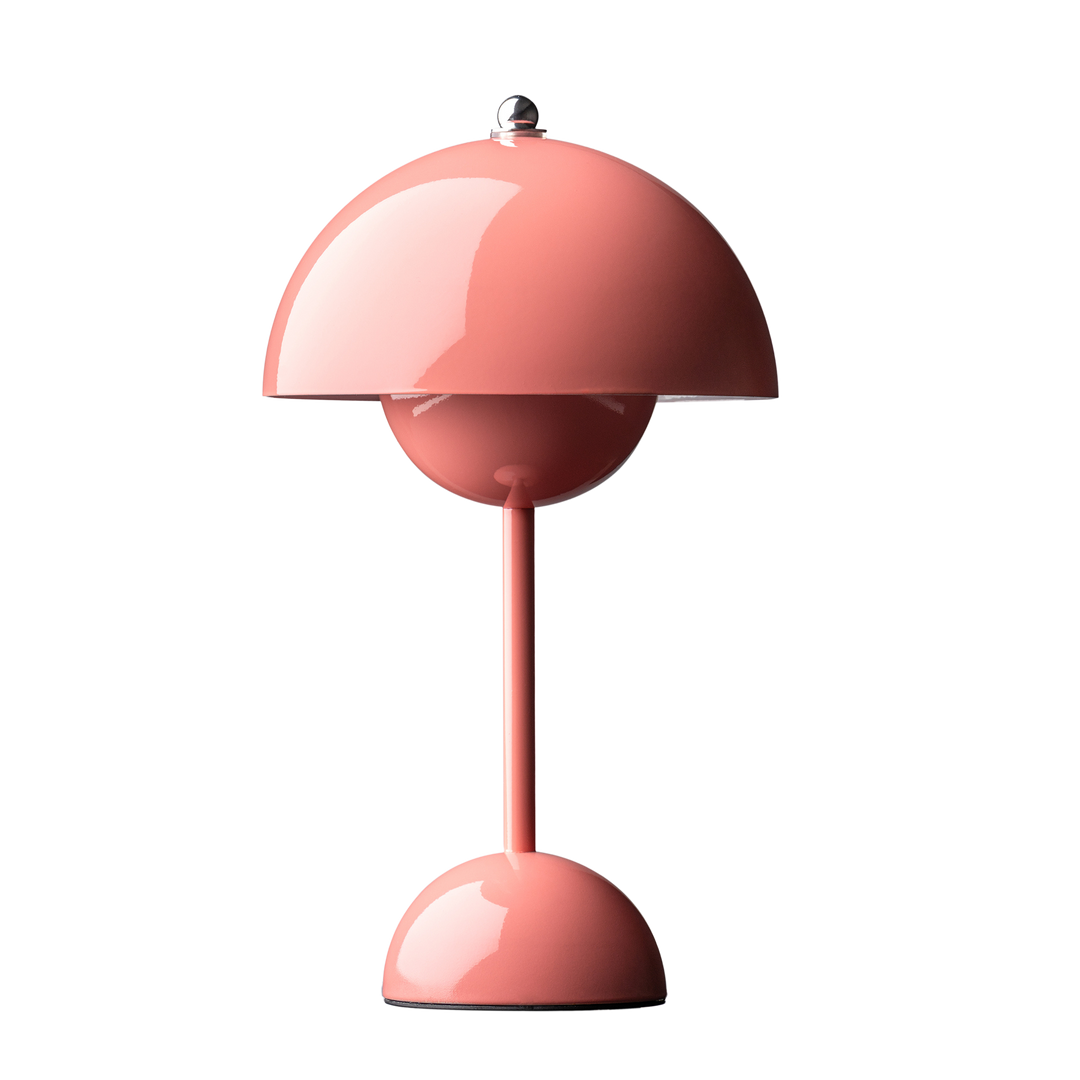 Portabel bordslampa Flowerbud i rosa med rund skärm och tidlös design - trendig accessoar i heminredning 