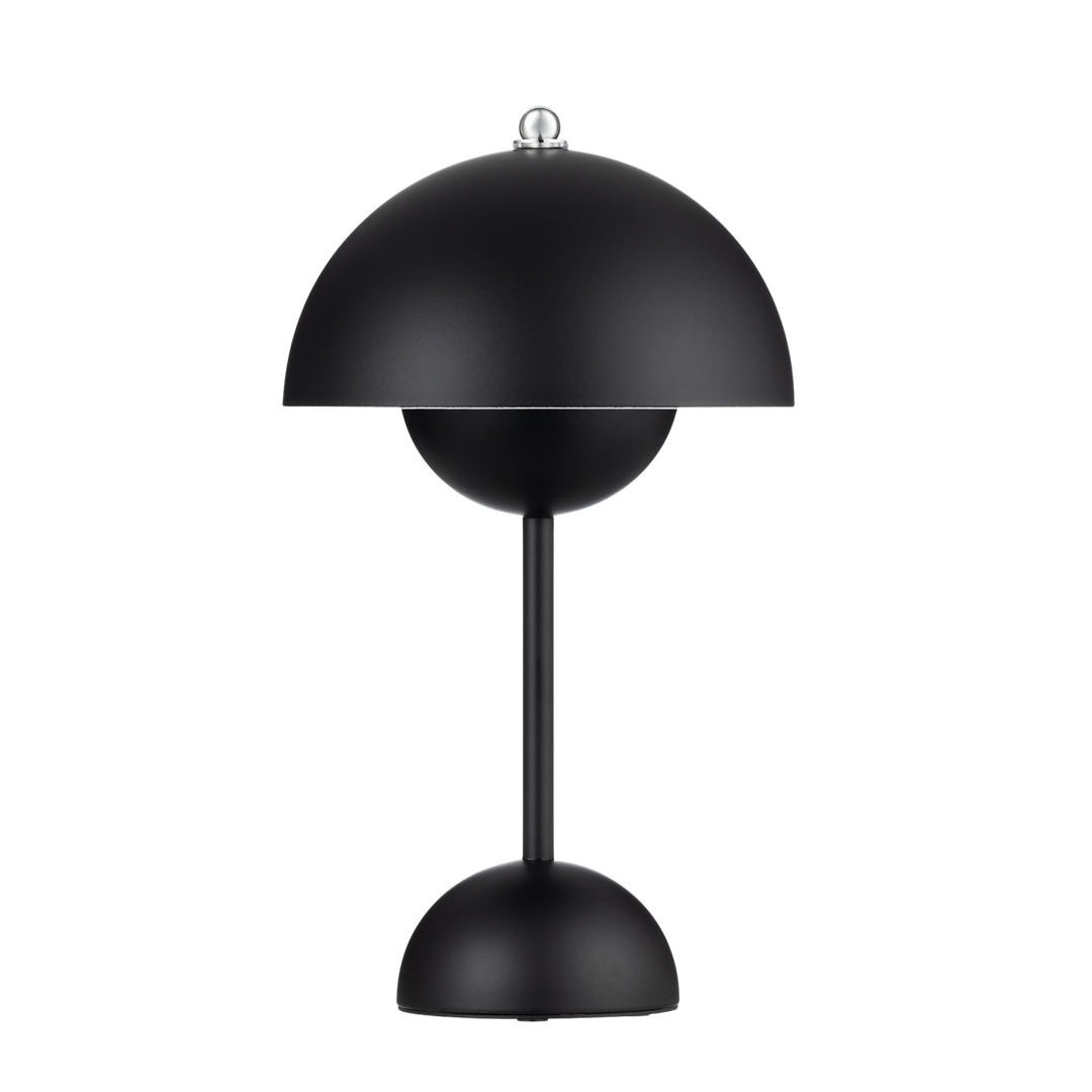Portabel bordslampa Flowerbud i svart med rund skärm och tidlös design - trendig accessoar i heminredning 