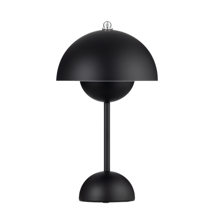 Portabel bordslampa Flowerbud i svart med rund skärm och tidlös design - trendig accessoar i heminredning 