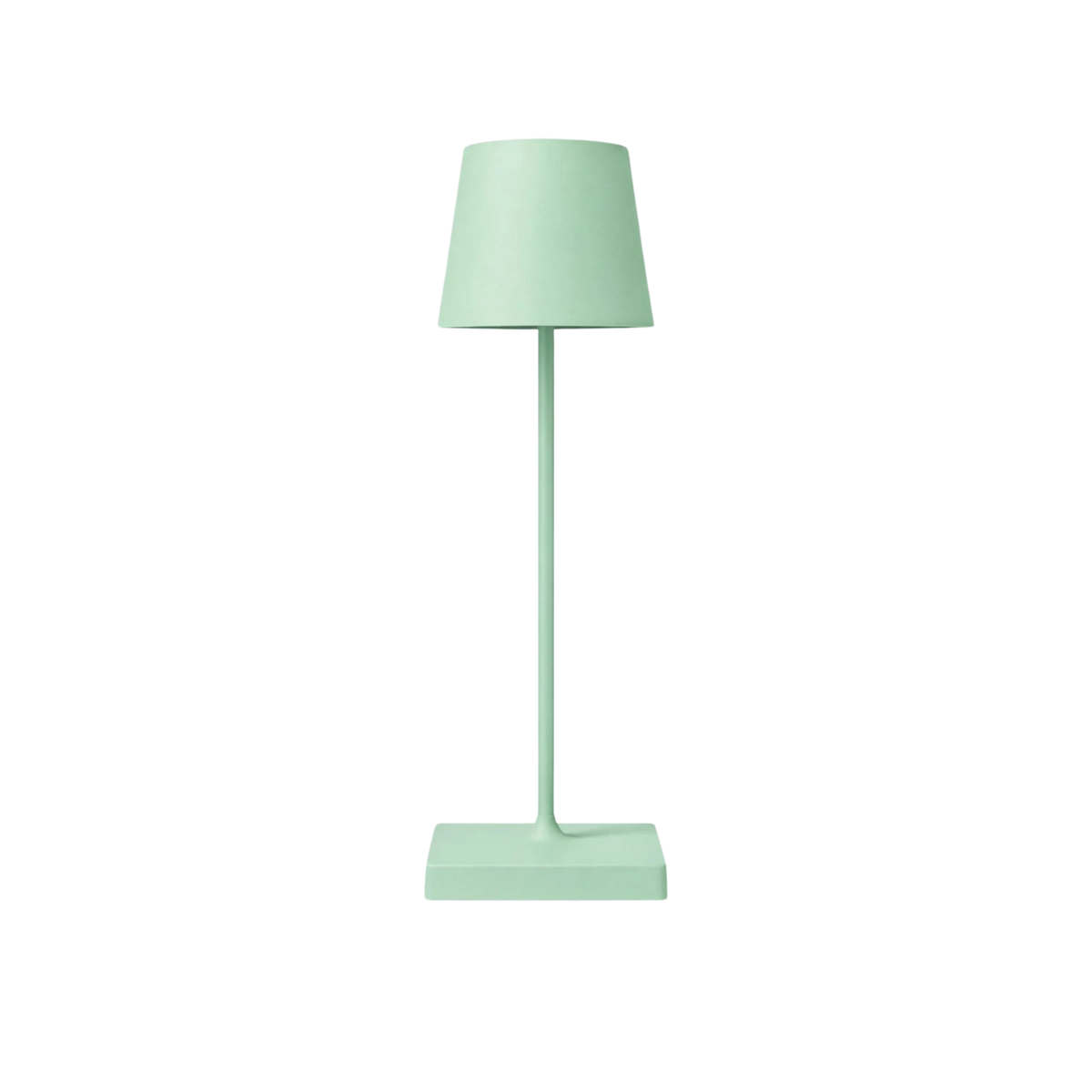 Bordslampa Oslo i grön metall med minimalistisk skandinavisk design och cylindrisk lampskärm