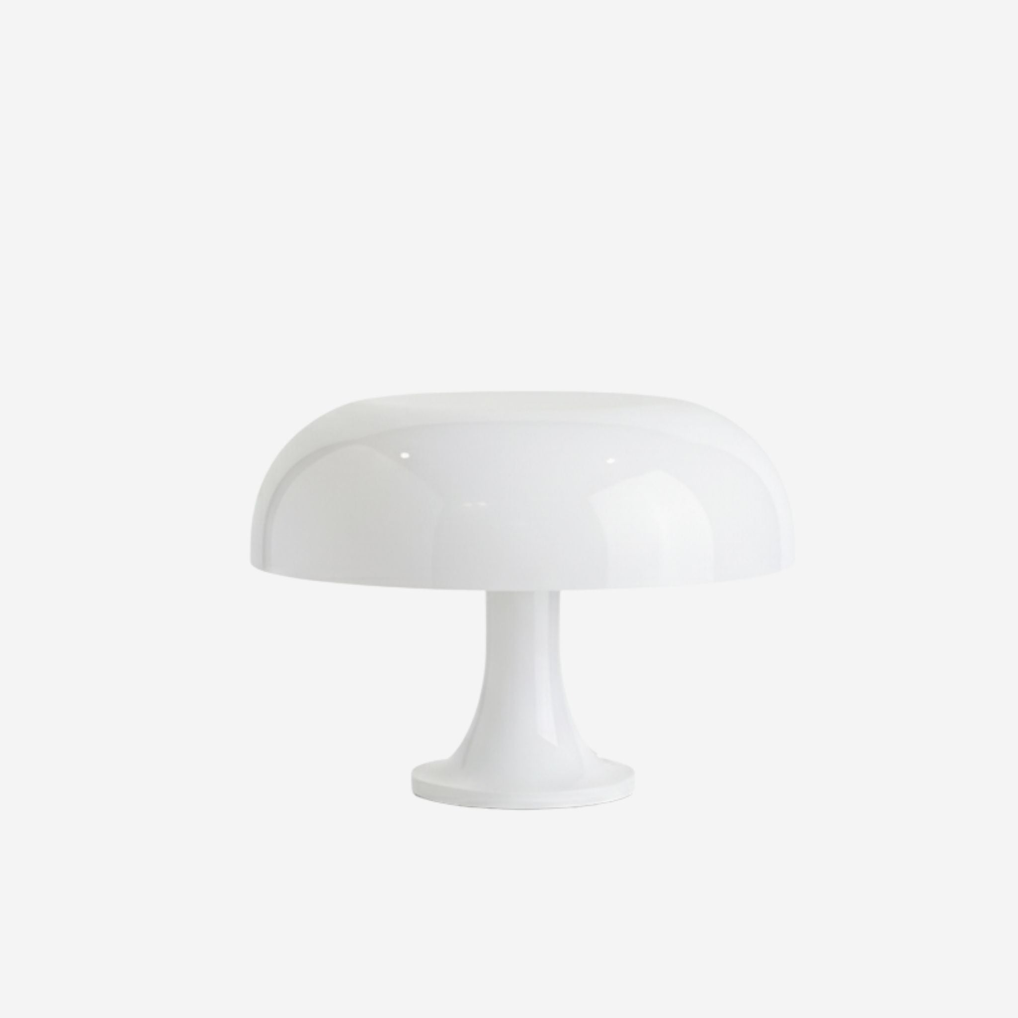 Retro bordslampa i vit med rund skärm och blank finish – dekorativ designbordslampa för stämningsfull belysning