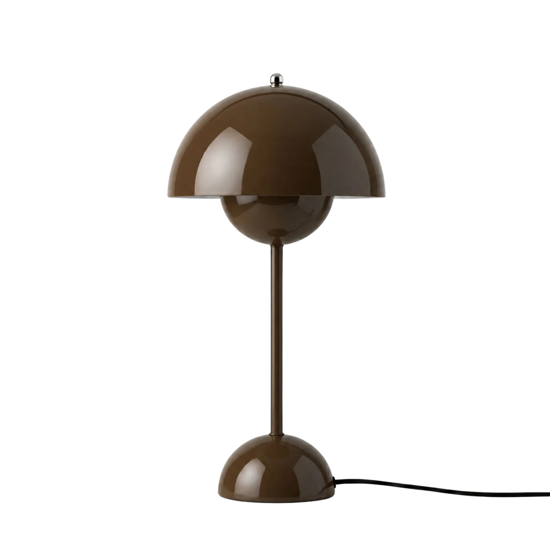 Brun Flowerbud bordslampa 42 cm med sladd i modern design