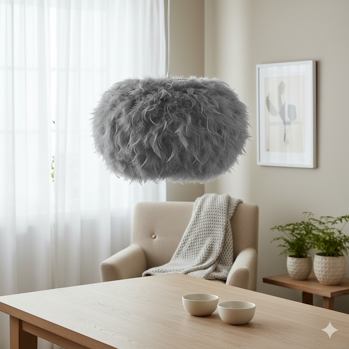 Taklampa Goosy - Fjäderlampa Grå