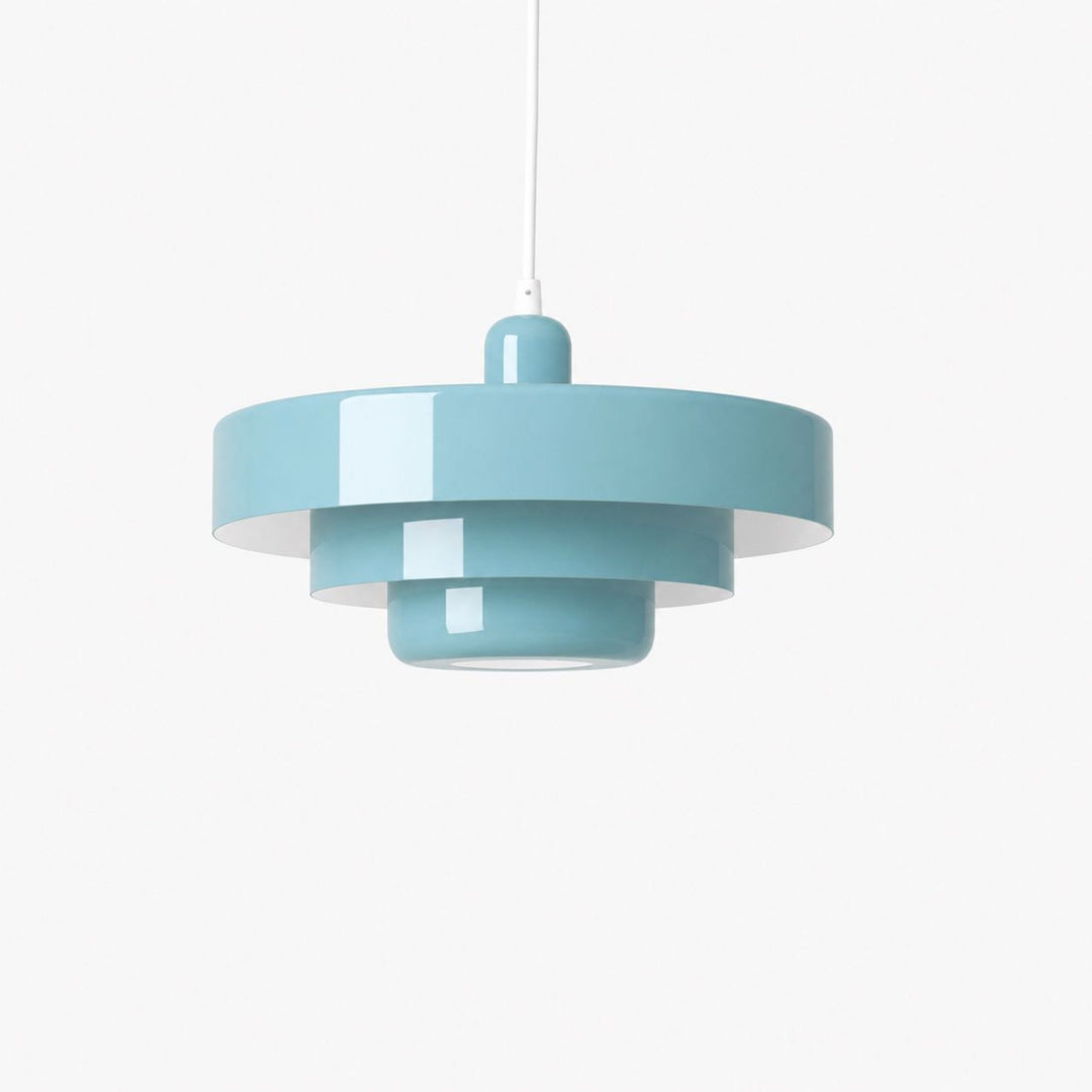 Italia taklampa i ljusblå färg med blank finish och lager-på-lager design