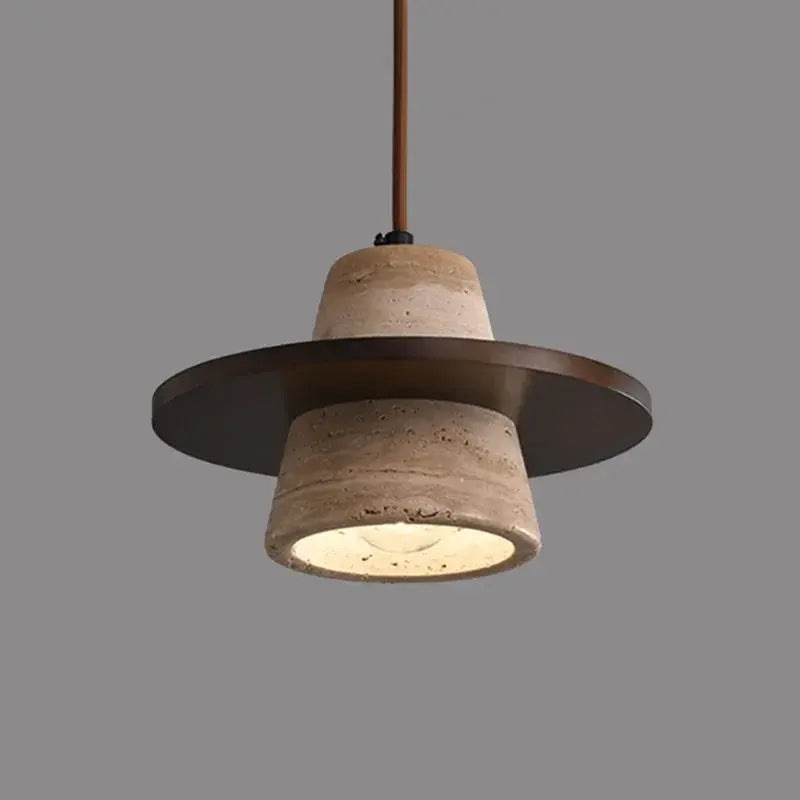 Taklampa Saturn - Wabi Sabi Pendellampa - Travertine