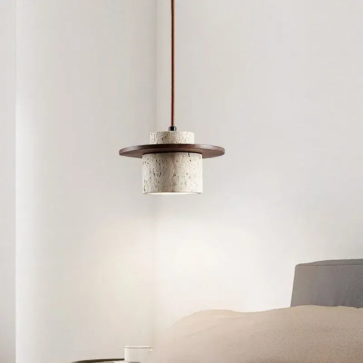 Taklampa Kanso - Wabi Sabi Pendellampa - Travertine