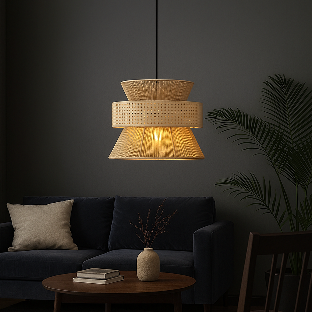 Taklampa Solwood - Pendellampa Natur - Bambu