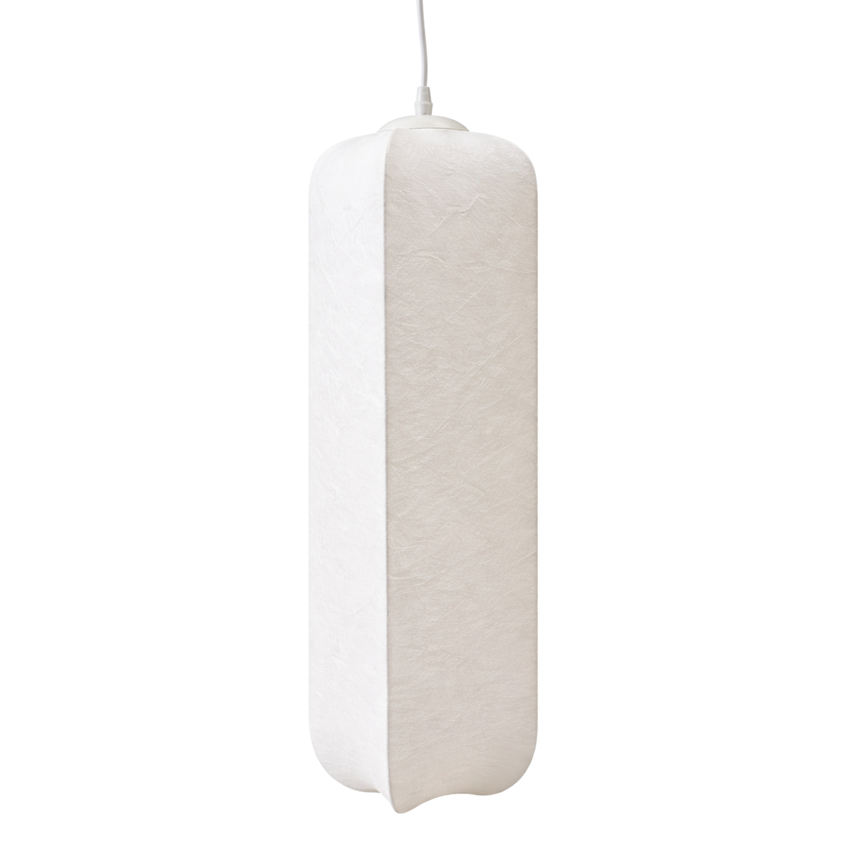 Taklampa Nebbia Column i Cacoon med mjukt rundad form i ljus nyans