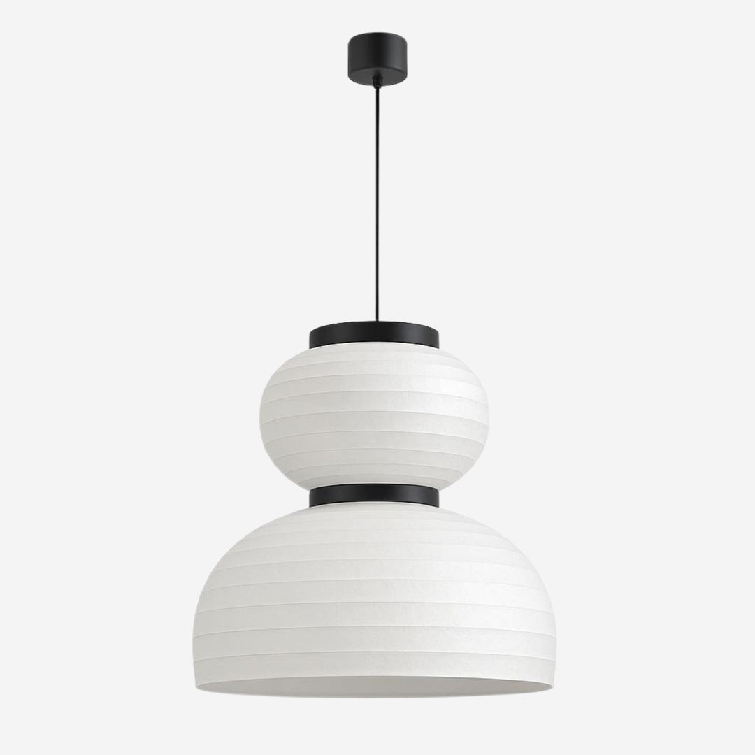 Taklampa Podium i vit med rundad form och svart upphängning