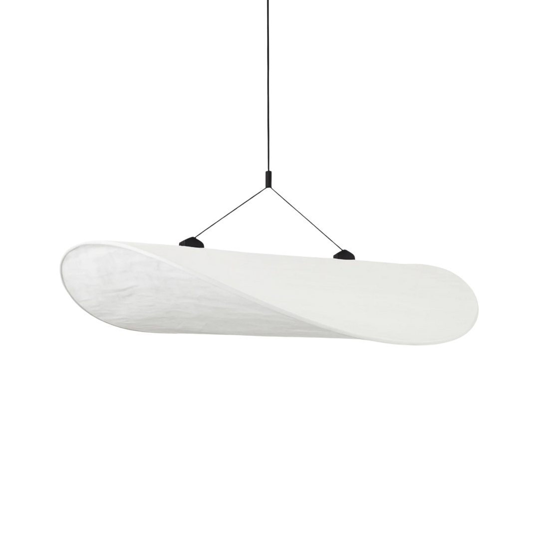 Taklampa Sailing i vit dupont papper med skulptural design med mjukt böljande form, exklusiv takbelysning för moderna hem.