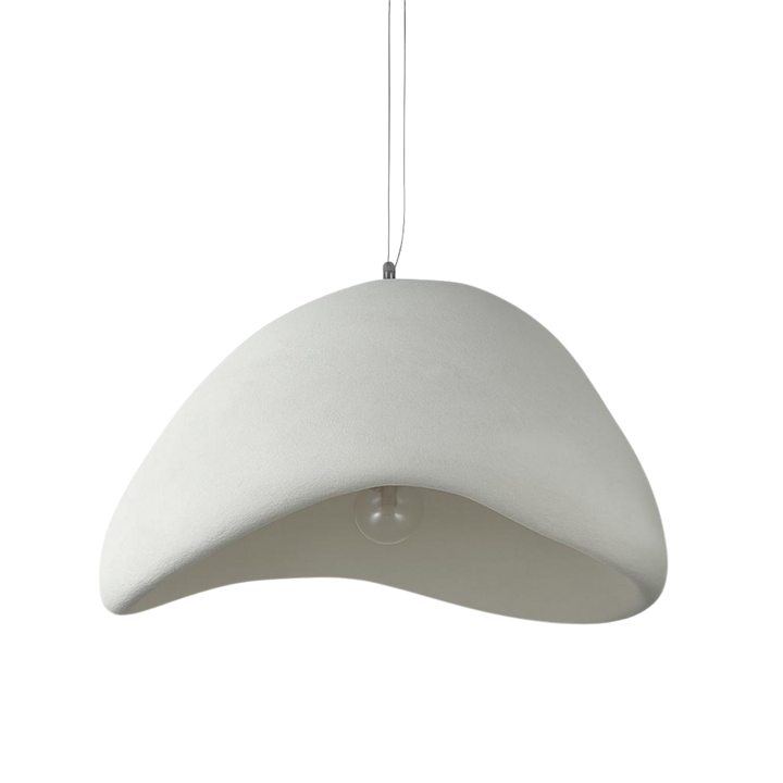 Taklampa Wabi Sabi B i mjukt formad skärm med organisk design